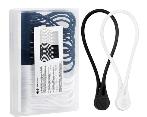 Cable Matters 10-Pack Silicone Magnetic Cable Ties (Magnetic Cord Ties, Magnetic Zip Ties/Cord Organizer) in Black and White in Saudi Arabia
