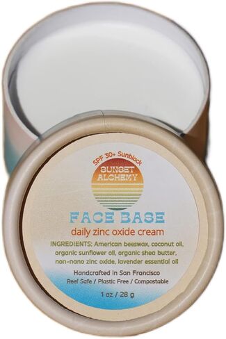 كريم أساس للوجه من Sunset Alchemy SPF 30+ UVA/UVB كريم أكسيد الزنك اليومي مقاوم للماء للغاية مع رائحة اللافندر، يحمي، يرطب، يستعيد in Saudi Arabia