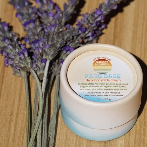 كريم أساس للوجه من Sunset Alchemy SPF 30+ UVA/UVB كريم أكسيد الزنك اليومي مقاوم للماء للغاية مع رائحة اللافندر، يحمي، يرطب، يستعيد in Saudi Arabia
