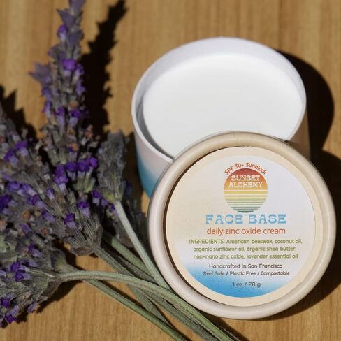 كريم أساس للوجه من Sunset Alchemy SPF 30+ UVA/UVB كريم أكسيد الزنك اليومي مقاوم للماء للغاية مع رائحة اللافندر، يحمي، يرطب، يستعيد in Saudi Arabia