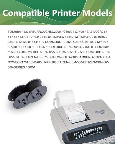 12 حزمة GR24 متوافقة مع GR24 GR24B شريط حاسبة عالمي مزدوج متوافق مع طابعة Porelon 11216 NuKote Dataproducts R3027 Sharp El-1197 P-III السوداء in Kuwait