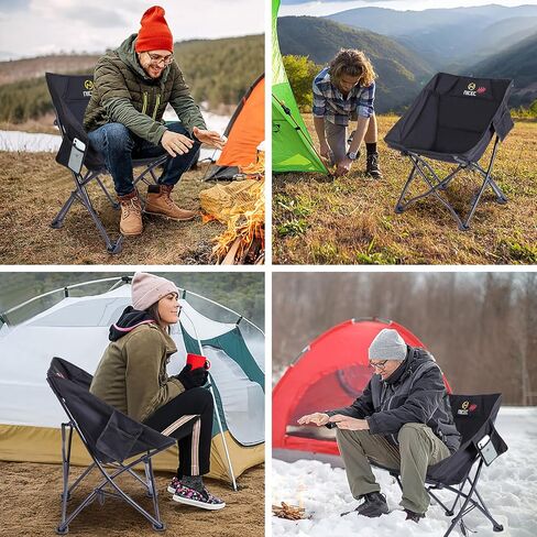 كرسي تسخين خارجي من Nice C، كرسي تخييم مُدفأ، كرسي محمول، كرسي حقيبة الظهر، حقيبة حمل شديدة التحمل، بنك طاقة 10000 مللي أمبير في الساعة متضمن (عبوتان) in Kuwait