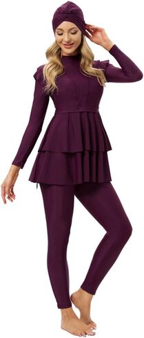 IBTOM CASTLE Modest Muslim Islamic Long Sleeve Burkini for Women Full Cover Swim Rashguard Hijab Swimsuit Bathing Suit in Saudi Arabia