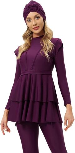 IBTOM CASTLE Modest Muslim Islamic Long Sleeve Burkini for Women Full Cover Swim Rashguard Hijab Swimsuit Bathing Suit in Saudi Arabia