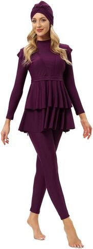 IBTOM CASTLE Modest Muslim Islamic Long Sleeve Burkini for Women Full Cover Swim Rashguard Hijab Swimsuit Bathing Suit in Saudi Arabia
