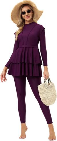 IBTOM CASTLE Modest Muslim Islamic Long Sleeve Burkini for Women Full Cover Swim Rashguard Hijab Swimsuit Bathing Suit in Saudi Arabia