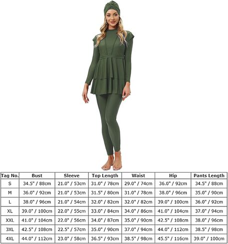 IBTOM CASTLE Modest Muslim Islamic Long Sleeve Burkini for Women Full Cover Swim Rashguard Hijab Swimsuit Bathing Suit in Saudi Arabia