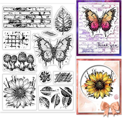 PH PandaHall Country Clear Stamps for Card Making, Chicken Rubber Stamps Cow Butterfly Transparent Silicone Seals Stamp for DIY Scrapbooking Stamps Spring Festival Decoration Paper Photo Card in Saudi Arabia