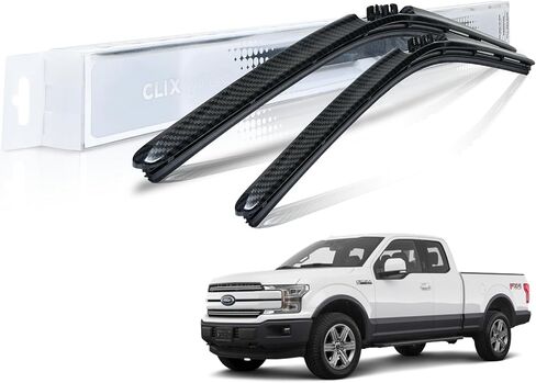 مساحات Clix - شفرات ممسحة الزجاج الأمامي البيضاء من Ford F-Series (22 بوصة/22 بوصة) (F150، F250، F350، F450)، مجموعة أمامية كاملة مناسبة لجميع الأحوال الجوية مكونة من قطعتين، تتضمن مشابك توصيل سريعة (2009-2023) in Kuwait