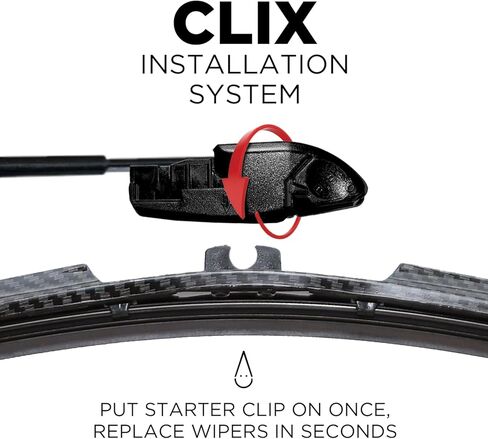 مساحات Clix - شفرات ممسحة الزجاج الأمامي البيضاء من Ford F-Series (22 بوصة/22 بوصة) (F150، F250، F350، F450)، مجموعة أمامية كاملة مناسبة لجميع الأحوال الجوية مكونة من قطعتين، تتضمن مشابك توصيل سريعة (2009-2023) in Kuwait