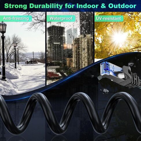 Cat 6 Outdoor Ethernet Cable 50ft, Cat 6 Shielded Cable 23 AWG, RJ45 Connectors, Direct Burial, Waterproof, UV Resietant, LAN Network Cable for Router Gaming Modem, CCA Copper Clad in Kuwait