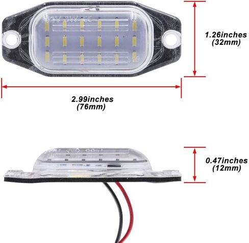 LED License Plate Lights Compatible w/ 2007-2014 To'yota FJ Cruiser, 91-97 FJ80 Land Cruiser, OEM Led Number Lamps Replacement Canbus Error Free 6000K Xenon White Led Rear Tag Light Kit in Saudi Arabia