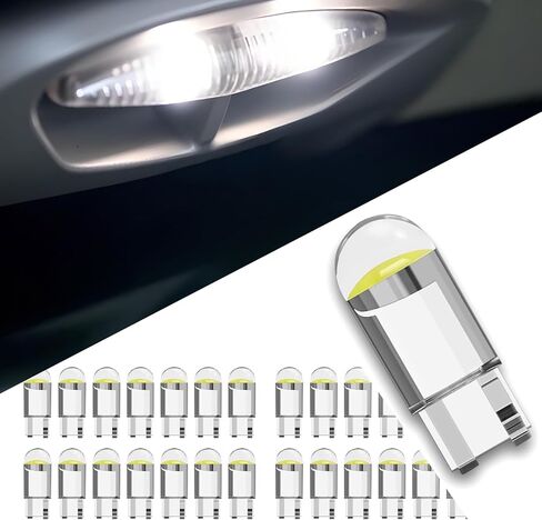30 قطعة سيارة 194 لمبة LED، 6000K فائقة السطوع 168 2825 W5W T10 LED على شكل إسفين، ضوء خريطة لوحة الترخيص، عالمي لمعظم أجزاء إضاءة السيارات (أبيض) in Kuwait