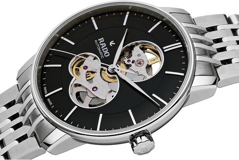 ساعة رادو للرجال كوبولي كلاسيك مفتوحة القلب سويسرية أوتوماتيكية، أسود (R22894153) in Kuwait