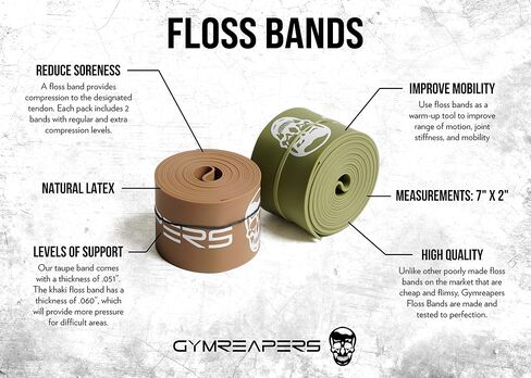 Floss Muscle Bands for Recovery & Flossing Sore Muscles and Increasing Mobility - Compression Stretch Band Pair with Carrying Case in Saudi Arabia
