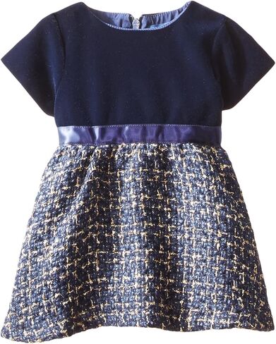 Andy & Evan Baby-Girls Infant Navy Velvet and Tweed Dress in Saudi Arabia