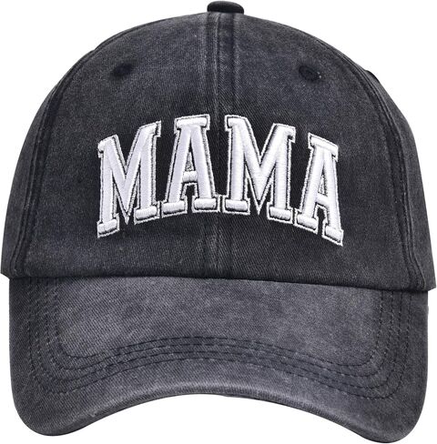 Mama Hat for Women, Washed Cotton Vintage Retro Embroidered Mom Baseball Cap Outdoor in Saudi Arabia