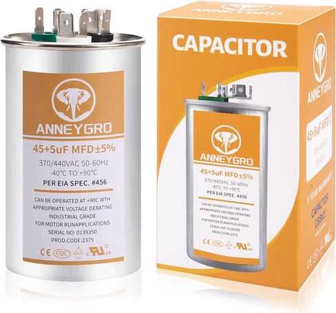 Capacitor Ac Capacitor Cbb65b 40+5 Uf 40/5 Mfd ±6% 370v/440v Dual Run Start Ac Capacitor 40/5 440 Volt,HVAC Capacitor,for Ac Unit Fan Motor Start Or Heat Pump Or Condenser Straight Cool in Saudi Arabia