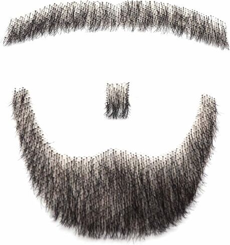 شعر بشري 100%، شارب مكياج اللحية للرجال، مثالي للأزياء والحفلات in Kuwait