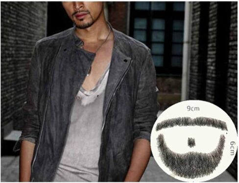 شعر بشري 100%، شارب مكياج اللحية للرجال، مثالي للأزياء والحفلات in Kuwait