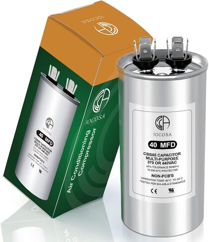 40 MFD AC مكثف 370 440 VAC 50/60 هرتز 40 فائق التوهج CBB65 مكثف بدء التشغيل الدائري للمكثف المستقيم البارد، بدء تشغيل محرك مروحة وحدة التيار المتردد، مضخة الحرارة، مكيف الهواء، مضخة حمام السباحة in Kuwait