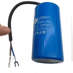 40uF CBB60 Run Capacitor 450VAC 250 VAC 40 uF/MFD 250V AC, 2 Wires, UL Listed