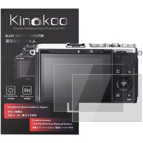 kinokoo Tempered Glass Film for Fuji X70 Crystal Clear Film FUJIFILM X70 Screen Protector Bubble-Free/Anti-Scratch(2 Pack)