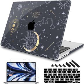 حافظة Tuiklol لجهاز MacBook Pro مقاس 16 بوصة إصدار 2023-2021 M3 A2991 M2 A2780 M1 A2485 Pro/Max مع شاشة Retina Touch ID حافظة بلاستيكية صلبة + غطاء لوحة مفاتيح + واقي شاشة، زهرة ذهبية