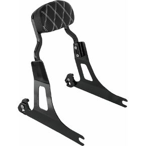 Sissy Bars Fits for 06-17 Harley Dyna Street Bob FXD FXDB FXDL FXDLS Black Detachable Passenger Backrest Lattice Stitch Pad