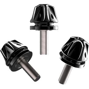 Black CNC Aluminum Rear Fender Sole Seat Bolt Screw Hardware with Plastic Washer Fits for Harley Softaiil Touring Dyna XL (Black)