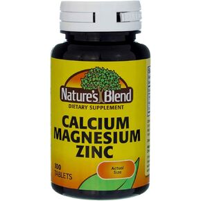 Nature's Blend Calcium Magnesium Zinc Tabs, Unflavored, 100 Count