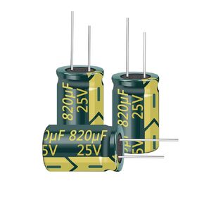 10pcs 25V 820UF Capacitor 10X16MM(0.39x0.63in) High Frequency Aluminum Electrolytic Capacitors for TV, LCD Monitor, Game