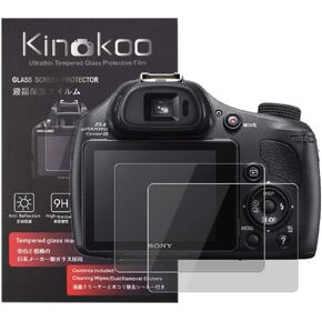 kinokoo Tempered Glass Film for SONY HX400/HX400V/HX350/HX300 Crystal Clear Film Sony HX400 HX400V HX350 HX300 Screen Protector Bubble-free/Anti-scratch(2 pack)