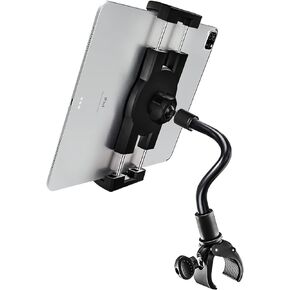 Exercise Bike Tablet Holder Mount for 4.7-12.9" Phone & iPad - Gooseneck Tablet Stand for Spin Bike, Indoor Stationary Bicycle, Treadmill, Stroller Handlebar for iPad Pro, Air, Mini, iPhones