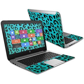 MightySkins Skin Compatible with HP Stream 14" (2015) Laptop Cover wrap Sticker Skins Teal Leopard