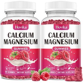 Calcium Magnesium Zinc Gummies-Calcium Magnesium 2:1 Ratio with Vitamin D3, K2, B6, B12 for Bone Strength, Muscle Function & Nerve Health, Extra Absorption Formula, Vegan, Raspberry Flavor 120 Gummies
