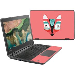 MightySkins Skin Compatible with Lenovo 300e Chromebook 11.6" (2018) - Aztec Fox | Protective, Durable, and Unique Vinyl Decal wrap Cover | Easy to Apply, Remove, and Change Styles | Made in The USA