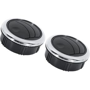 Motoforti Universal Car Air Conditioning Vent, Knob Style AC Vent Deflector Outlet Louvered, ABS, Black Silver Tone, 2Pcs