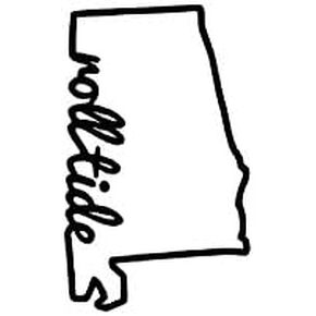 Roll Tide Alabama Decal Vinyl Sticker|Cars Trucks Vans Walls Laptop| Black |5.5 x 3.5 in|CCI1258
