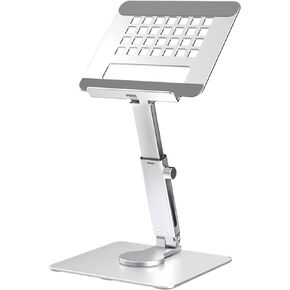 حامل الكمبيوتر اللوحي GuaziV من الألومنيوم، حامل مكتب iPad قابل للطي بقاعدة دوارة 360 درجة، حامل كمبيوتر لوحي قابل للتعديل لجهاز iPad Air 4/Mini، iPad 10.2/9.7، Kindle، القارئ الإلكتروني، Fire و4.7"-13.5" الهاتف الخلوي والأجهزة اللوحية