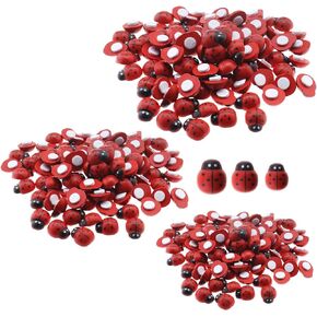 Create idea 300Pcs Wood Adhesive Ladybugs Set 3-Sized Wooden Embellishments Craft Baby Shower Birthday Party Decoration