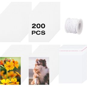 200 Pcs Sublimation Air Fresheners Blanks, Custom Photo Car Air Freshener, Sublimation Blanks Bulk DIY Scented Hanging Sheets Felt With 200 PCS Bags and 19.7in Rope for Car Home Hanging Decor