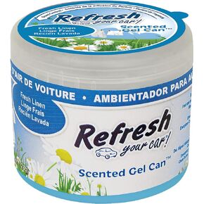 Refresh Your Car! Air Freshener, Odor Eliminator, Scented Gel Can, Fresh Linen Scent, 4.5 Oz