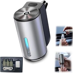 Smart Car Air Freshener Diffuser, Smart Car Air Freshener with Three Adjustable, Aromatizante para Carro Inteligente Intelligent Car Aroma (Diffuser，Silver) in Saudi Arabia