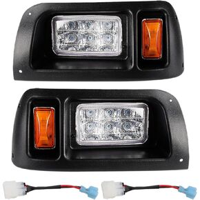 Panglong Club Car DS LED Headlight Kit with Adapter Wire, DS LED Headlight Suitable for 1993-Up 12 Volt Club Car DS, Replace OEM# 101988002,101988001