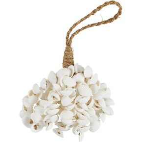 47th & Main Hanging Beach Décor Boho Style Twine Tassels, 27" Long, Ivory Shells
