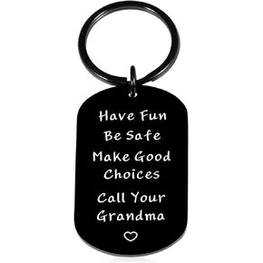 GrandSon Gift from Grandma,Christmas Stocking Stuffers for Teen Boy Girl Coming of Age Keychain Gift New Driver Keychain Gift Go to College 16 Year Old Birthday Graduation Valentines Day
