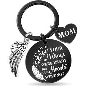 Sympathy Gifts for Loss of Dad Mom The Loved One, Bereavement Memorial Gift-Your Wings Were Ready Keychain