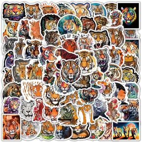 120 Pcs Tiger Stickers Animals Vinyl Waterproof Tiger Graphic Decal Sticker Pack for Phone Skateboard Laptop Stickers, Bulk Sticker Packs for Boys Girls Teens Adults