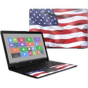 MightySkins Glossy Glitter Skin for HP 17t Laptop 17.3" (2017) - American Flag | Protective, Durable High-Gloss Glitter Finish | Easy to Apply, Remove, and Change Styles | Made in The USA
